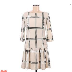 RED Saks Fifth Avenue drop waist windowpane check dress, size 6